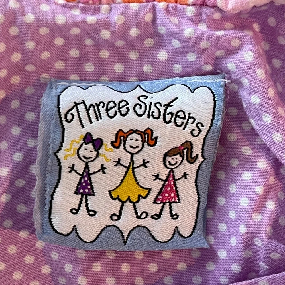 Three Sisters Toddler Girls Purple Polka Dot Orange Floral Bloomer Set 3T